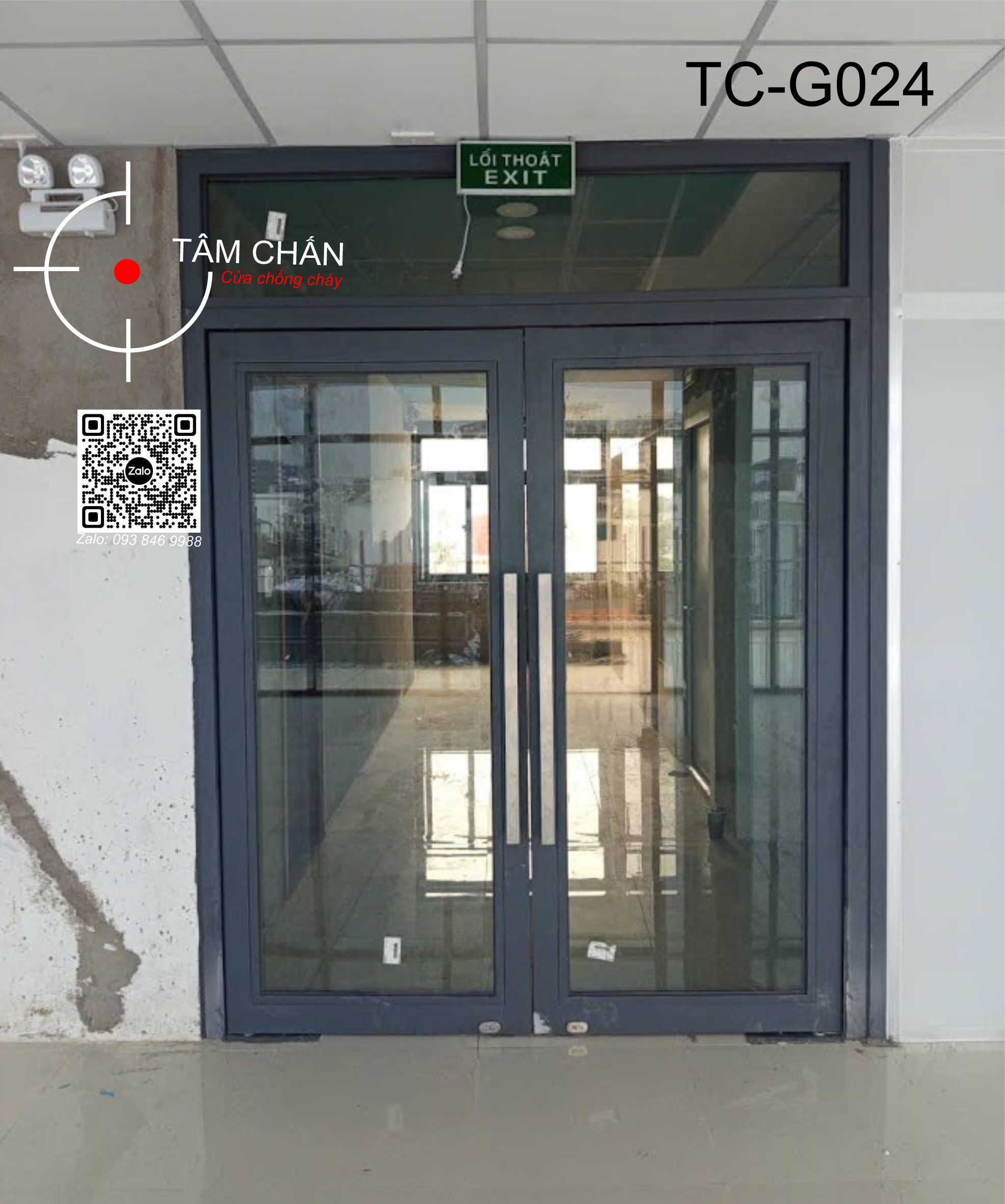 Cửa Kính Chống Cháy Kết Hợp Vách Cố Định Trên TC-G024