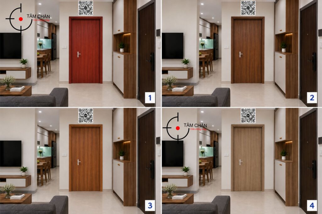 màu vân gỗ cửa chống cháy EI60 phường Thảo Điền