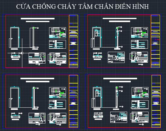Bản vẽ các loại cửa chống cháy điển hình